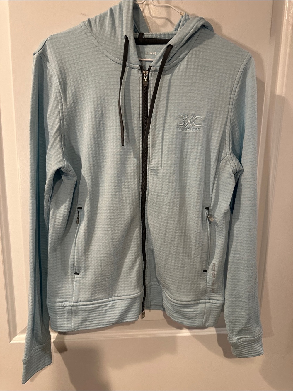 Peter Millar Light Blue Full-Zip Hooded Men's Sweater